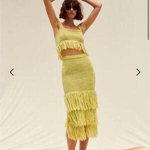 Saylor Fringe Knit Skirt Set